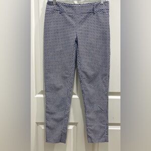 White House Black Market Black White Checked Casual Slim Ankle Pants Size 4